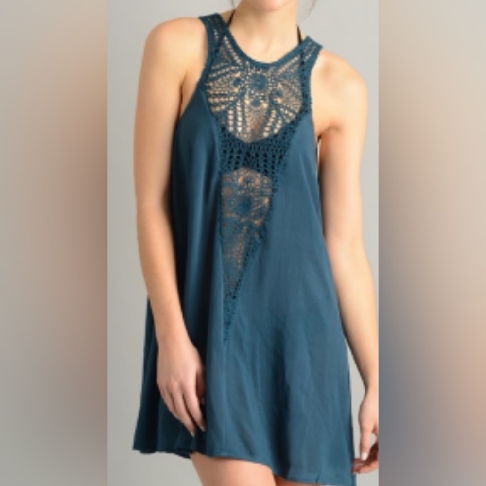 O’Neill Blue Sophie Swim Coverup Dress Flowy Women’s Large Beach Summer